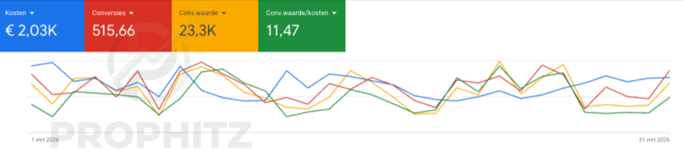 Google Ads resultaat: ROAS 11,47 voor B2C e-commerce